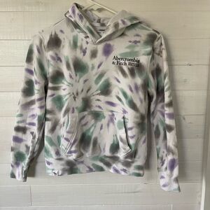Abercrombie Kids Tie-Dye Hoodie - Green, Purple, Gray